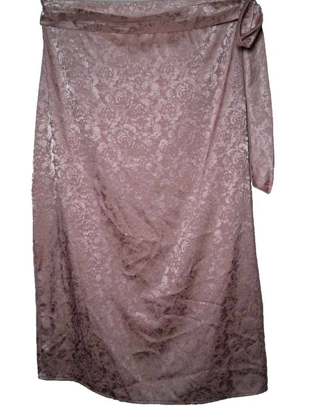 Flounce London Wrap Skirt US 18 UK 22 Pink Peony Satin Long Maxi Cottagecore